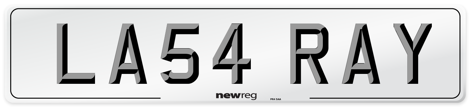 LA54 RAY Number Plate from New Reg